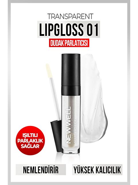 New Well Transparent Lipgloss 01-şeffaf Dudak Parlatıcısı 8 ml - S000504202-26865