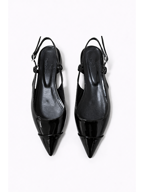 Straswans Hubert Kadın Topuklu Rugan Ayakkabı Siyah