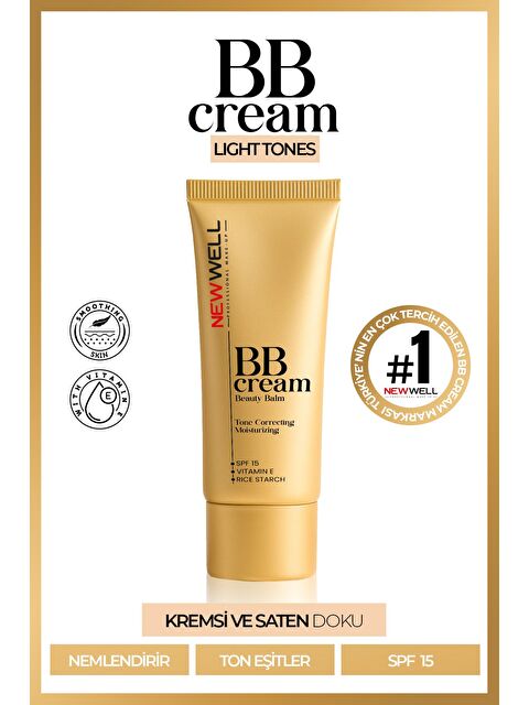 New Well Light Tones BB Cream Beauty Balm Nemlendirici ve Ton Eşitleyici 30 ML - S000504203-19927