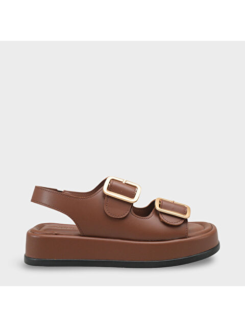 Capone Outfitters Denice Dolgu Topuklu Çift Bantlı Tokalı Kadın Sandalet