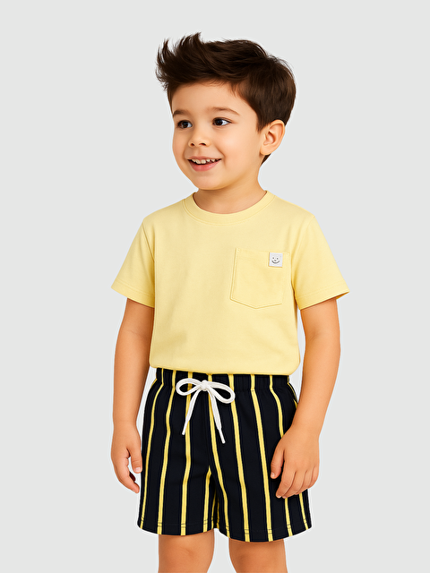 Luggi Baby Bisiklet Yaka Erkek Çocuk Tişört ve Şort 2'li Takım - S000407481-20072