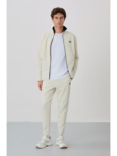 Air Jones Bej Dik Yaka Gizli Cep Detaylı Standart Kalıp Erkek Eşofman Takım - 85209 - S000080415-19928