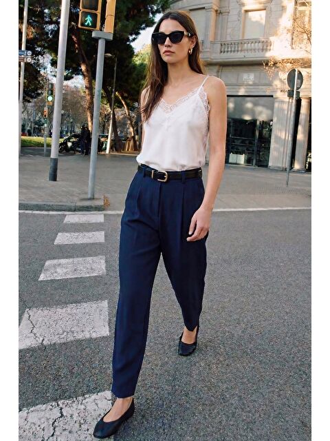 SATEEN Talia Havuç Pantolon - Lacivert