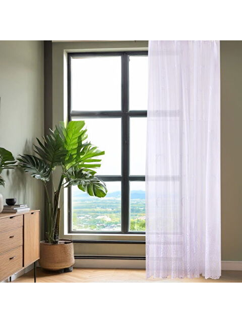 Evidea Soft Shaggy Tül Perde - Beyaz - 300x270 cm - S000366948-20063