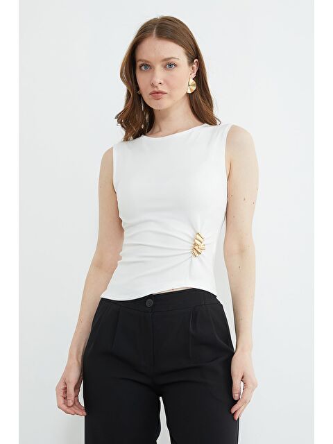 Fullamoda Toka Detaylı Bisiklet Yaka Bluz - S000530751-20063