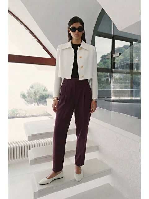 SATEEN Talia Havuç Pantolon - Mürdüm