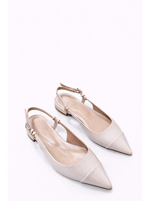 Straswans Hubert Kadın Topuklu Rugan Ayakkabı Bej