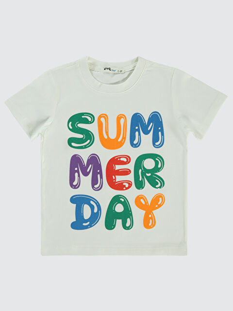 Civil Boys Erkek Çocuk Tişört 2-5 Yaş Ekru