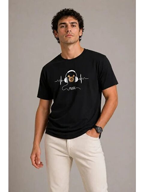 Jane's Erkek Müzik Temalı Baskılı Tişört