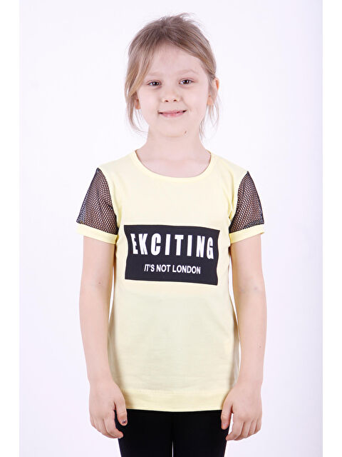 Toontoykids Kız Çocuk Kolları Fileli Baskılı Tişört - S000358985-20072