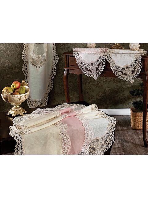 Çeyiz Diyarı Dila Bulut Salon Takımı 5 Parça Pudra - S000499077-7152