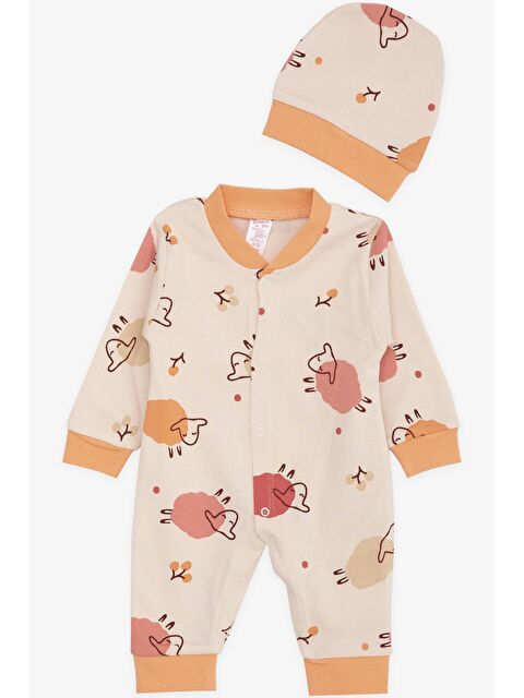 Breeze Kız Bebek Tulum Sevimli Koyuncuk Desenli Pudra (0-6 Ay) - S000332498-23490