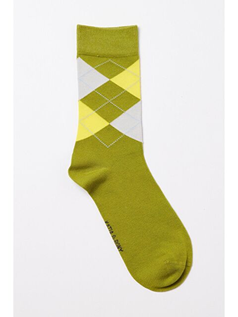 Katia And Bony Erkek Ekose Desenli Soket Çorap Yeşil-Sarı - S000308305-37471