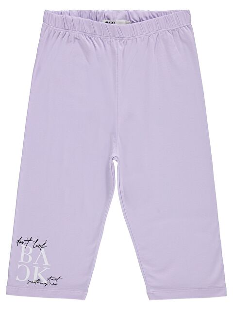 Civil Girls Kız Çocuk Back Baskılı 10-13 Yaş Tayt - Lila