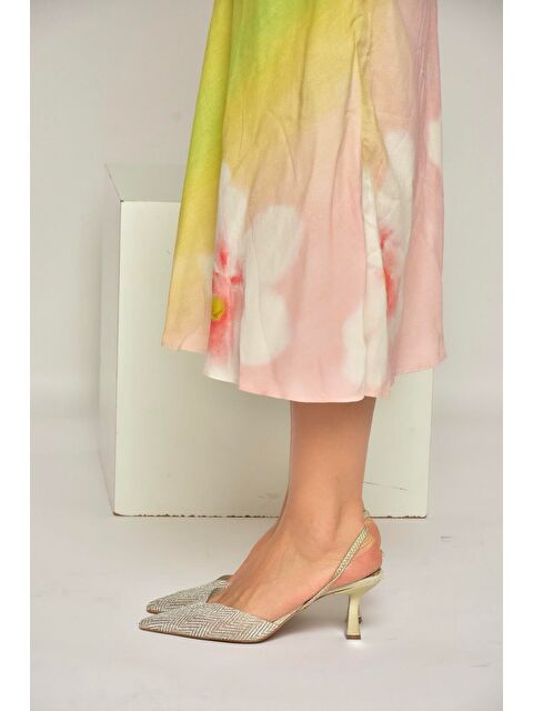 Fox Shoes Altın Kadın Topuklu Ayakkabı Y820444214 - S000517950-20076