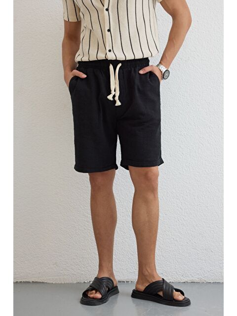 Livio Ferri Sangi Erkek Keten Rahat Kalıp Şort