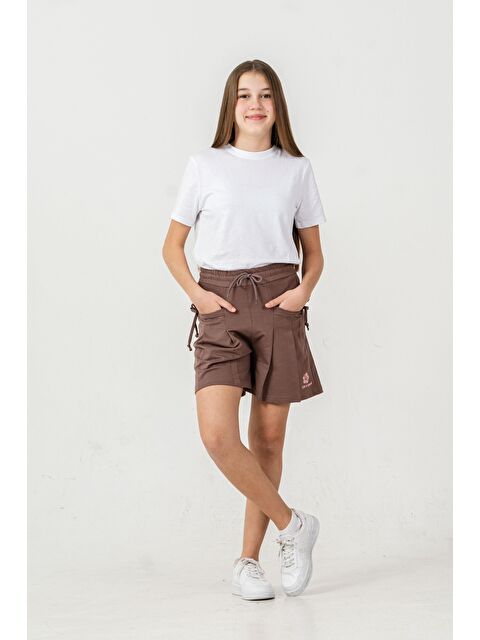 Mışıl Kids Life İs Good Baskılı Cepler Fiyonklu Kız Çocuk Şort - S000513733-19413