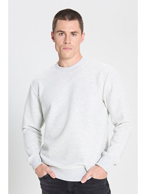 Wrangler Regular Fit Normal Kesim Bisiklet Yaka Gri Melanj Sweatshirt - S000470225-74