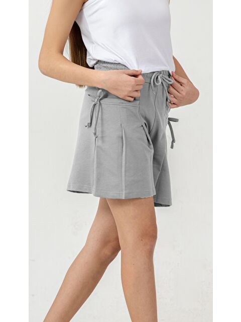 Mışıl Kids Life İs Good Baskılı Cepler Fiyonklu Kız Çocuk Şort - S000513733-20600