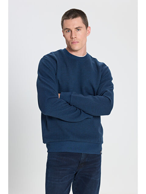 Wrangler Regular Fit Normal Kesim Bisiklet Yaka Lacivert Sweatshirt - S000470225-21164