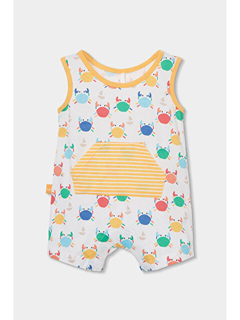 Boboli Yengeç Desenli Kısa Tulum 3-18 Ay sarı - S000530783-20072