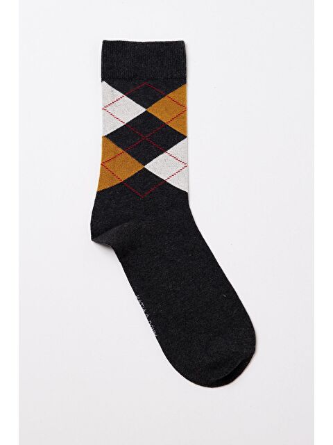 Katia And Bony Erkek Ekose Desenli Soket Çorap Gri-Melanj - S000308305-74