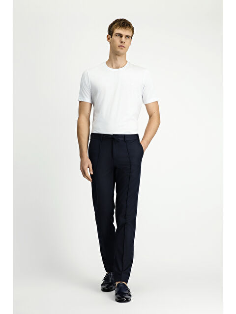 Kiğılı Slim Fit Dar Kesim Nervürlü Beli İpli Klasik Kumaş Pantolon - S000457908-29672