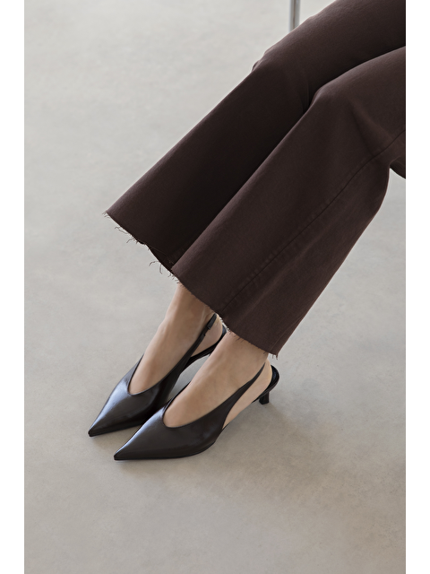 Straswans Alez Kadın Kırışık Deri Topuklu Ayakkabı Kahve - S000526274-19413