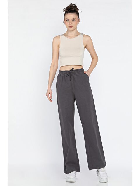 Gülseli Kadın Yüksek Bel Palazzo Keten Pantolon - S000373313-29666