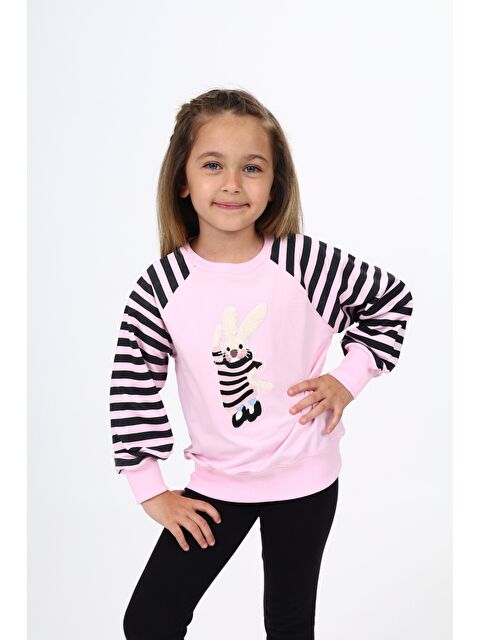 Toontoykids Kız Çocuk Nakışlı Sweatshirt