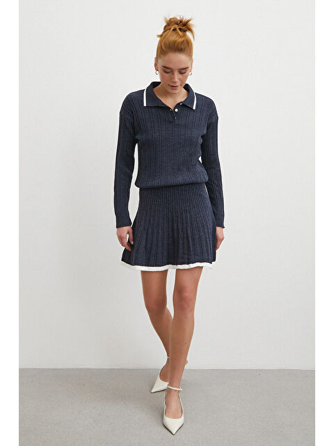 Never More Polo Yaka Etekli Takım Lacivert - S000488884-21164