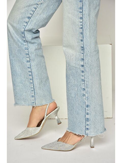 Fox Shoes Gümüş Kadın Topuklu Ayakkabı Y820444214 - S000517950-18105