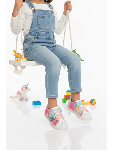 Ayakmod Renkli Desenli Cırtlı Kız Çocuk Sneaker 1842 P - S000493802-23173