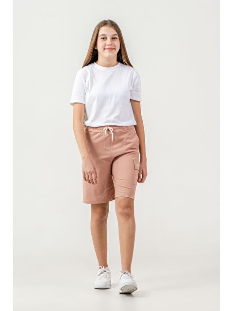 Mışıl Kids Kargo Cepli Cep Kapağı Baskılı Yanlar Biyeli Kız Çocuk Şort - S000513734-24085