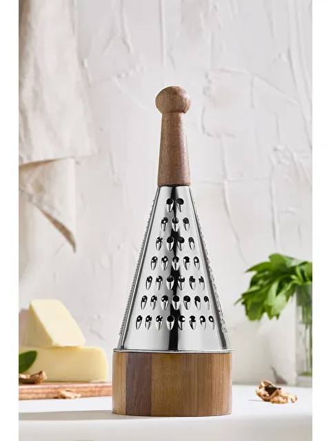 Lora Bianca Akasya Ahşap Saplı Paslanmaz Çelik Rende - Hazneli - S000445883-23173