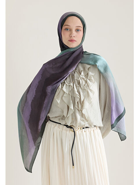 Fresh Scarfs OMBRE FLOŞ VİSKON ŞAL SOFT YEŞİL - S000426624-5236