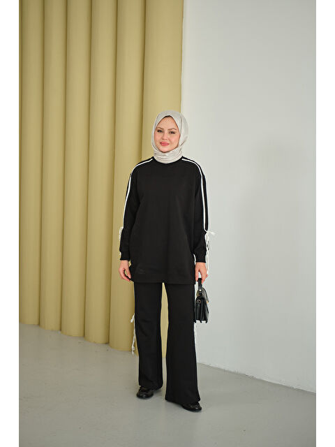 Locco Moda Kadın Kurdele Detay İkili Takım Siyah - S000492435-19351