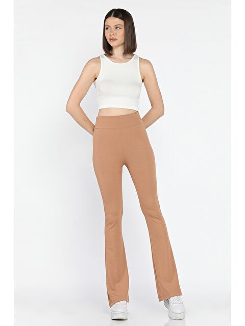 Gülseli Kadın Yüksek Bel İspanyol Paça Fitilli Tayt - S000373318-19966