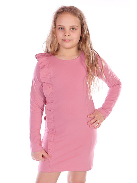 Toontoykids Kız Çocuk Fırfır Detaylı Elbise - S000253901-20028