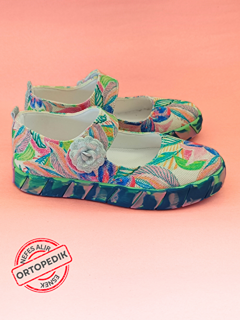 Casabony Çiçek Desenli Ortopedik Kanvas Kız Çocuk Babet - S000474706-23173