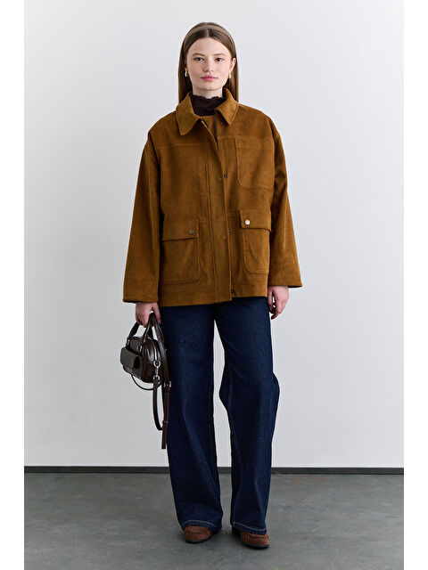 Manuka Kadife Worker Ceket Camel - S000499104-4557