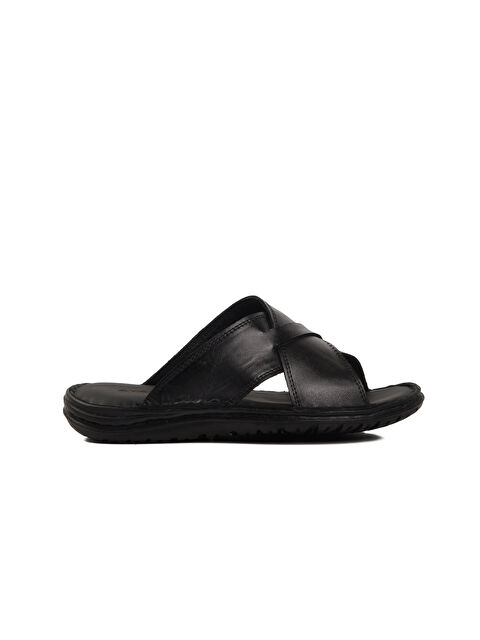 Ayakmod Siyah Çapraz Bantlı Hafif Erkek Terlik 476404 M - S000367709-19351