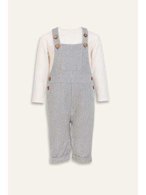 MİNİNİO Erkek Bebek Saloped Ve T-Shirt Takım - Gri - S000439587-20600