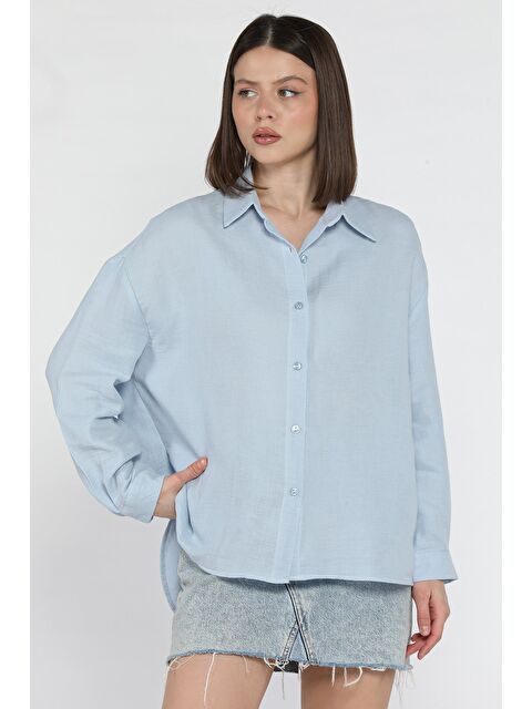 Gülseli Kadın Uzun Kol Basic Salaş Gömlek - S000373223-17437