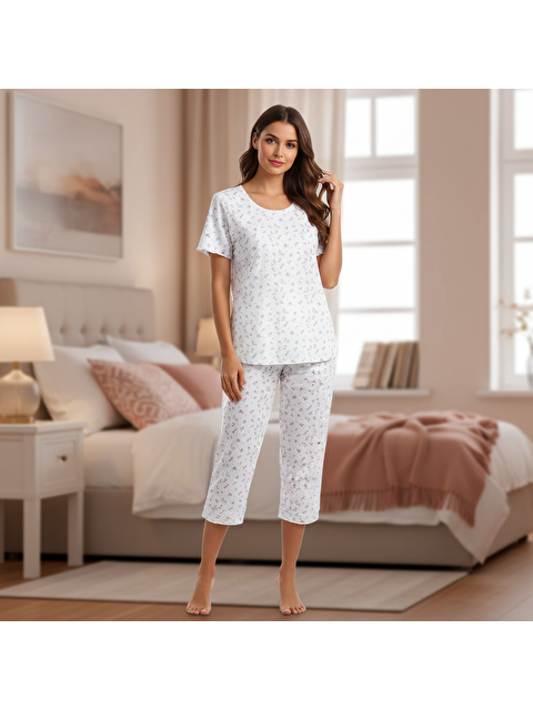 Bonbon Kadın Kaprili Kısa Kol Tshirt Ve Bralet 3'Lü Takım Bb2415