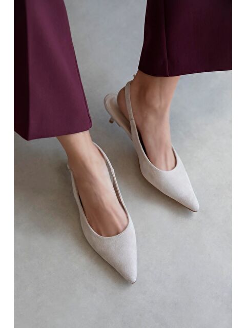 Straswans Cuesta  Kadın Topuklu Süet  Ayakkabı Bej - S000526275-19928