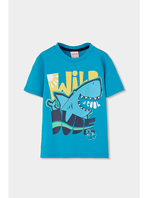 Boboli Köpek Balığı Desenli Tshirt 2-6 Yaş Mavi - S000530788-17234