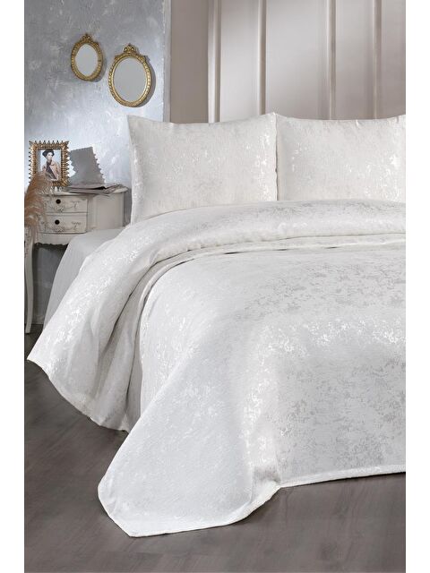 Çeyiz Diyarı Slayka Tek Kişilik Yatak Örtüsü Krem - S000489461-19966