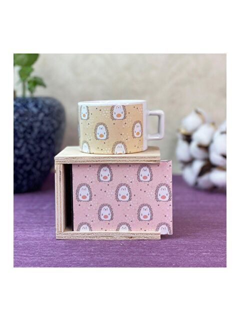 Bam Hediyelik Eşya Sevimli Kirpi Tasarımlı Kutulu Kupa - S000290127-23173