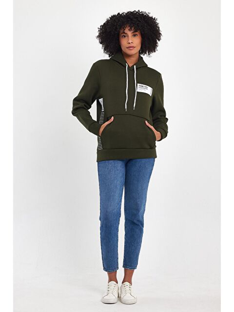 Süperlife Kadın Kapüşonlu Rahat Kalıp İçi Polarlı 3 iplik Tokyo Baskılı SweatShırt spr24swk05 - S000113549-18547